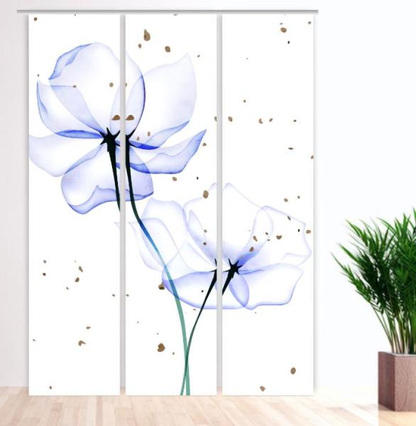 Lule tribus blue, Flächenvorhang 3er Set